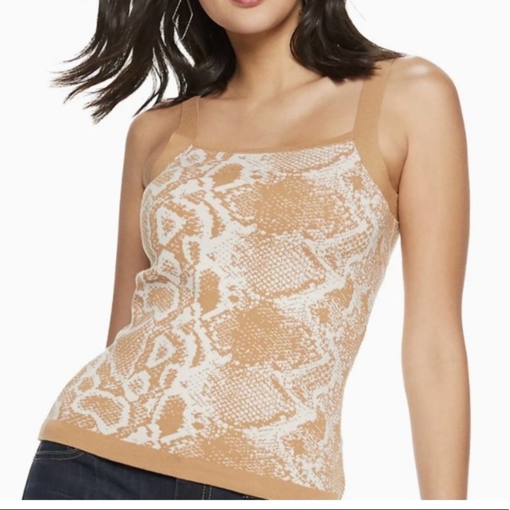 NWT Nine West Tan Snake Print Knit Tank
